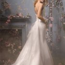 Sweetheart Backless Detachable Organza Train Wedding Dress Bridal Gown