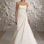 Scoop Neckline Strapless Backless Taffeta Wedding Dress Bridal Gown