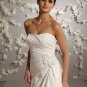 Scoop Neckline Strapless Backless Taffeta Wedding Dress Bridal Gown