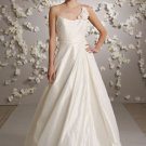Sexy Spaghetti Strap Scoop Neckline Backless Taffeta Wedding Dress Bridal Gown