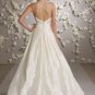 Sexy Spaghetti Strap Scoop Neckline Backless Taffeta Wedding Dress Bridal Gown