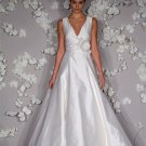 A-line V-neckline Taffeta Wedding Dress Bridal Gown