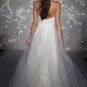 Backless Deep V-neckline Appliqued Beading Tuller Wedding Dress Bridal Gown