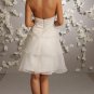 Tea-length Halter Backless Organza Wedding Dress Bridal Gown