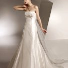 A-line Appliqued Beading Taffeta and Tuller Wedding Dress Bridal Gown