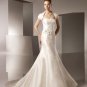 Mermaid Scoop Neckline Strapless Taffeta Wedding Dress Bridal Gown