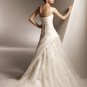 Scoop Neckline Strapless Appliqued Taffeta and Tuller  Wedding Dress Bridal Gown