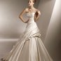Straight Neckline Strapless Taffeta Wedding Dress Bridal Gown