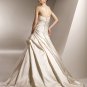 Straight Neckline Strapless Taffeta Wedding Dress Bridal Gown