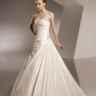 A-line Straight Neckline Appliqued Beading Wedding Dress Bridal Gown