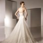 A-line Scoop Neckline Appliqued Beading Organza Wedding Dress Bridal Gown