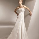 Sheath Strapless Appliqued Beading Taffeta Wedding Dress Bridal Gown