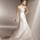 Scoop Neckline Strapless Appliqued Beading Taffeta Wedding Dress Bridal Gown