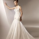 Halter Appliqued Beading Organza Train Wedding Dress Bridal Gown aq0026