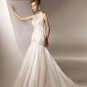 Halter Appliqued Beading Organza Train Wedding Dress Bridal Gown aq0026