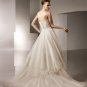 A-line Straight Neckline Appliqued Beading Tuller Wedding Dress Bridal Gown aq0028