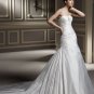 Sweetheart Strapless Beaded Train Taffeta Wedding Dress Bridal Gown aq0033