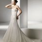 V-neckline Appliqued Beading Organza Wedding Dress Bridal Gown aq0036