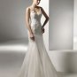 V-neckline Appliqued Beading Tuller Wedding Dress Bridal Gown aq0037