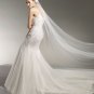 V-neckline Appliqued Beading Tuller Wedding Dress Bridal Gown aq0037