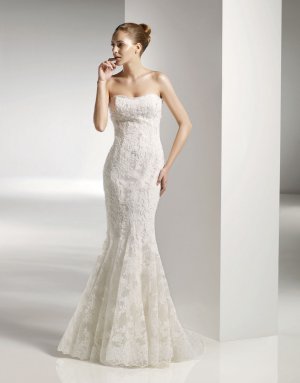 Mermaid Scoop Neckline Appliqued Beading Wedding Dress Bridal Gown aq0038