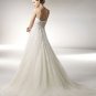 Cap Sleeve V-neckline Appliqued Beading Tuller Wedding Dress Bridal Gown aq0039
