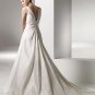 V-neckline A-line Appliques Taffeta Wedding Dress Bridal Gown aq0040