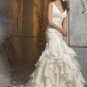 Backless V-neckline Beading Taffeta Wedding Dress Bridal Gown JH001