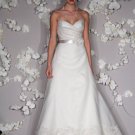 A-line V-neckline Appliqued Beading Organza Wedding Dress Bridal Gown JH003