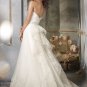 A-line V-neckline Appliqued Beading Organza Wedding Dress Bridal Gown JH003