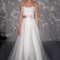 A-line Scoop Neckline Strapless Organza Wedding Dress Bridal Gown JH010