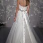 A-line Scoop Neckline Strapless Organza Wedding Dress Bridal Gown JH010