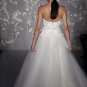 Ball Scoop Neckline Appliqued Beading Strapless Wedding Dress Bridal Gown JH011