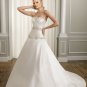A-line Scoop Neckline Beading Applique Strapless Lace-up 2012 Wedding Dress