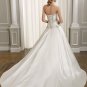 A-line Scoop Neckline Beading Applique Strapless Lace-up 2012 Wedding Dress