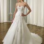 A-line Beading Applique Organza Sweep Train 2012 Wedding Dress
