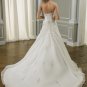 A-line Beading Applique Organza Sweep Train 2012 Wedding Dress