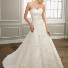 A-line Sweetheart Appliques Lace-up 2012 Wedding Dress