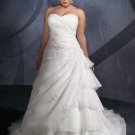 Removable Strap Beading Applique Organza 2012 Plus Size Wedding Dress