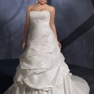 A-line Strapless 2012 Plus Size Wedding Dress