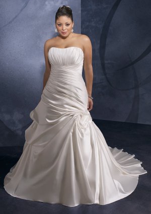 A-line Lace-up 2012 Plus Size Wedding Dress