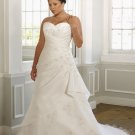 A-line Beading Appliques Lace-up Plus Size Wedding Dress 2012