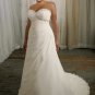A-line Beaded Applique Chiffon With Sweep Train Plus Size Wedding Dress 2012