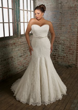 Mermaid Sweetheart Lace Plus Size Wedding Dress 2012