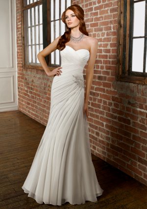Straight Sweetheart Chiffon 2012 Wedding Dress