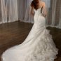 A-line Scoop Neckline Strapless Organza Lace-up Back 2012 Wedding Dress