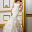 Mermaid Drop Waist Beading Organza 2012 Wedding Dress