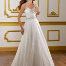 A-line Embroidery Chiffon 2012 Wedding Dress