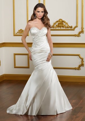 Drop Waist Sweetheart Strapless Mermaid 2012 Wedding Dress