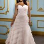 A-line Sweetheart Beading Appliques Chiffon 2012 Plus Size Wedding Dress
